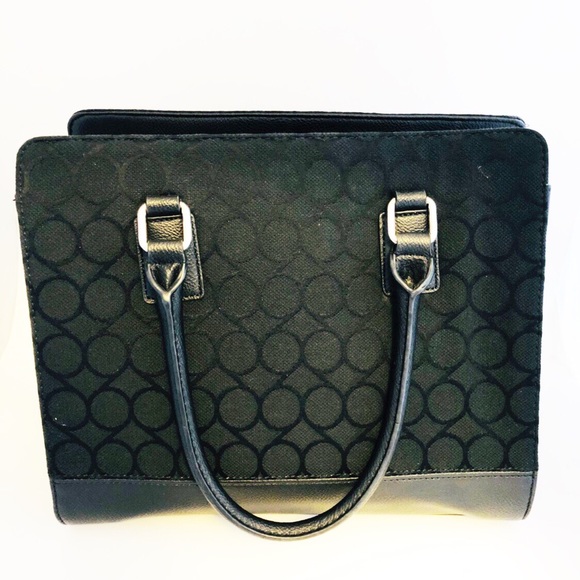 NINE WEST BLACK BLACK HARD TOTE BAG - Picture 3 of 5